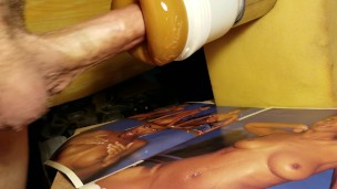 Cum on black fleshlight ass