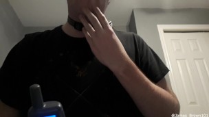 Male Sub Uses a Shock Collar for Self 