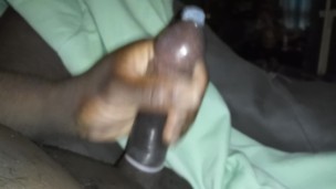 Stroking With A Condom And Moaning