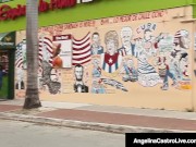 Cuban BBW Angelina Castro StrapOn Bangs Latina Cristi Ann! 1/16