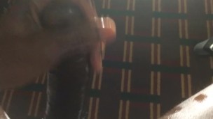 Stroking my black dick until I bust a nut for you sluts