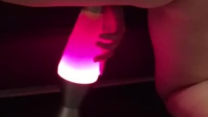 Fucking my lava lamp, tight pussy can barely take it