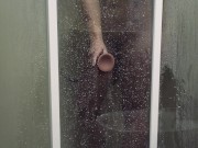 Big ass wife. Shower masturbation with a suction cup dildo made me cum hd 2/16