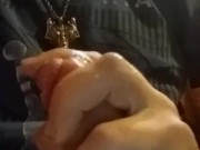 Teen male solo cock teasing