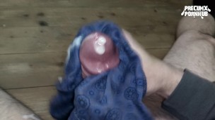 Huge cumshot - Masturbating with the underwear