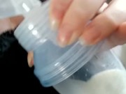 Breast Milk Lactation pumping young ginger milf milk