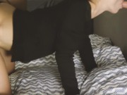 Threesome with dildo and bf. Huge cumshot in my mouth. Sucking two cocks! 5/16