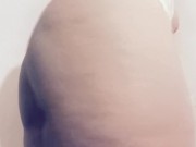 Carlycurvy in a tight white sweater and thong playing with pussy 10/16