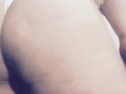 Carlycurvy in a tight white sweater and thong playing with pussy 6/16