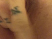 Brooklyn Madison plays with herself with long French tip nails!