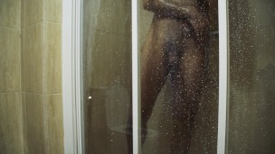 I filmed my straight boyfriend havin a shower. Getting ready for fuck me