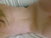 Blonde horny teen rides his dick till he cums - reverse cowgirl! 10/16