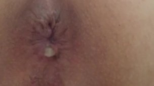 Cum dripping out of fucked ass