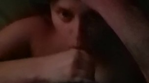 Slutty takes her first facial and gags on cum