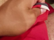 Just Saying Hello in Red Track Shorts