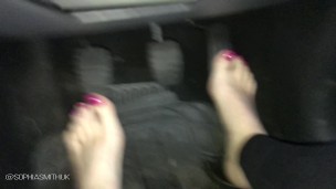 Cute Girl Teases Her Feet in Flip Flops Pedal Pumping