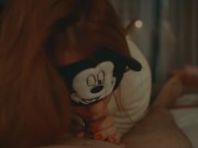 Mickey Mouse Cosplay Blindfold Sensual Blowjob Massive Cumshot Redhead POV 16/16