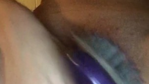 Teen fucks herself with hairbrush