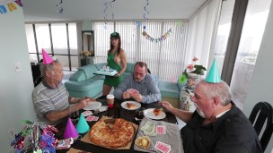 BANGBROS - Old Man Roger Is Turning 68, So We Got Him Barista Akira Shell Full