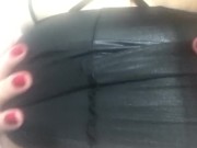 Carlycurvy plays in a tight leather top 1/16