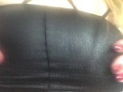 Carlycurvy plays in a tight leather top 8/16