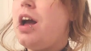 Blaire plays with her food