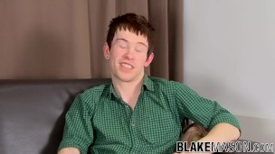 Twinkie tells his story before jerking off his hard cock