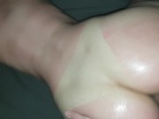 Sexy teen with oiled bubble butt fucked in doggy style POV 11/16