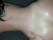 Sexy teen with oiled bubble butt fucked in doggy style POV 4/16