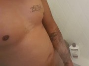 In the shower stroking my cock 