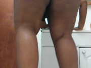 Ebony Bbw in Green Onesie Jiggling Meaty Body 7/16