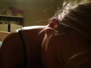 Wife makes me cum and licks my load. 12/16