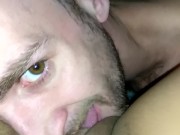 Beautiful ebony with huge ass sucks fucks and takes white cock up her ass 6/16