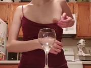Squirting milk in a glass