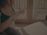 Bra TitFuck Cumshot | Amateur Redhead Ginger Wife Big Natural Boobs Job 1/16