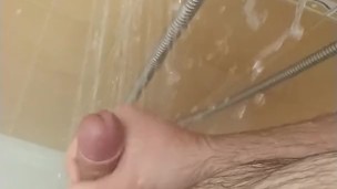 hairy bear daddy slow motion cumshot in the shower
