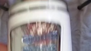 Cock destroyed by fleshlight type masturbator