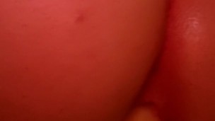White booty rides dildo