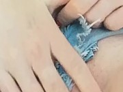first time denim shorts horny masturbation close up 2/16