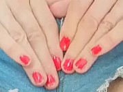 first time denim shorts horny masturbation close up 3/16