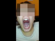 Girl Huge Mouth & Long Tongue pt2 4/16