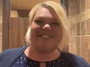 Being silly at work BBW flashing