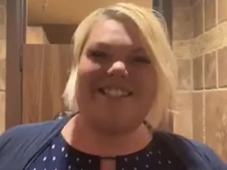 Being silly at work BBW flashing