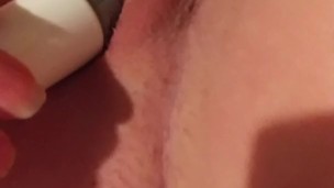Heavily pregnant young ginger cutie orgasm using toy