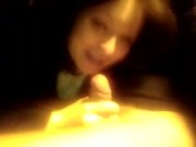 BRUNETTE SUCKS IN THE CAR WHILE DRIVING 14/16