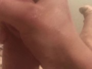 Big cum shot after and hour of edging for thick hard lubed cock