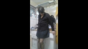 Patty Crossdresser secretary style black panties and stockings