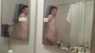 showing off fresh shaved-smooth showered bisexual male slut twink-like bod