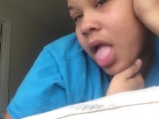 Doing a little mouth act and showing off my asshole/milky tits 4/16