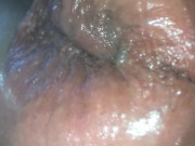 after 5 min of anal pumping close up